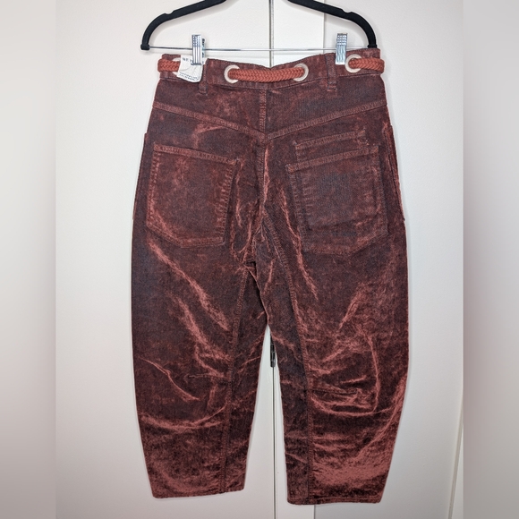 We The Free Moxie Low Slung Pull On Barrel Jeans in Chilli 27 NWT - Picture 4 of 10